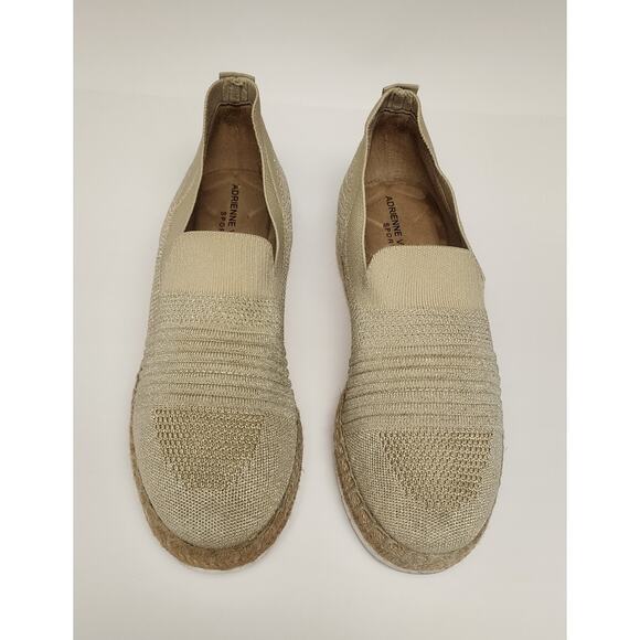 Adrienne Vittadini AV-Niko Wedge Shimmer Beige Stretch Comfort Slip-On Shoes 8M - Picture 2 of 8